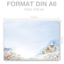 Briefpapier - Motiv WINTERLANDSCHAFT | Natur & Landschaft, Jahreszeiten - Winter | Hochwertiges DIN A6 Briefpapier - 100 Blatt | 90 g/m² | einseitig bedruckt | Online bestellen!