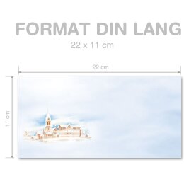 WINTERLANDSCHAFT Briefumschläge Winter CLASSIC 10 Briefumschläge (ohne Fenster), DIN LANG (220x110 mm), DLOF-8319-10