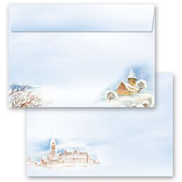 Briefumschläge WINTERLANDSCHAFT - 10 Stück C6 (ohne Fenster) Natur & Landschaft, Jahreszeiten - Winter, Winter, Paper-Media