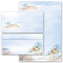 Briefpapier Set WINTERLANDSCHAFT - 40-tlg. DL (ohne Fenster) Natur & Landschaft, Jahreszeiten - Winter, Winter, Paper-Media