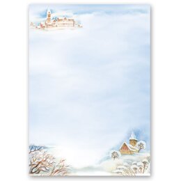 Briefpapier-Sets Natur & Landschaft, Jahreszeiten - Winter, WINTERLANDSCHAFT Briefpapier Set, 100 tlg. - DIN A4 & DIN LANG im Set. | Online bestellen! | Paper-Media