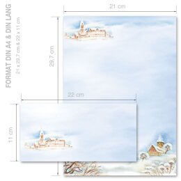Motivpapier Set WINTERLANDSCHAFT - 100-tlg. DL (ohne Fenster)
