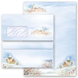 Briefpapier Set WINTERLANDSCHAFT - 40-tlg. DL (mit Fenster) Natur & Landschaft, Jahreszeiten - Winter, Wintermotiv, Paper-Media