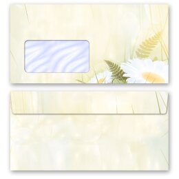 Briefpapier Set MARGERITEN - 100-tlg. DL (mit Fenster)