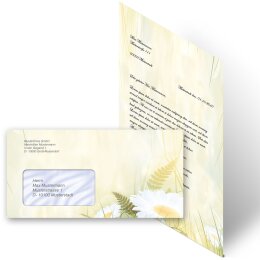 Briefpapier Set MARGERITEN - 100-tlg. DL (mit Fenster)