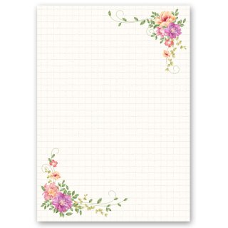 Briefpapier BLUMENBRIEF - DIN A4 Format 20 Blatt Blumen & Blüten, Blumenmotiv, Paper-Media