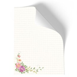 Briefpapier - Motiv BLUMENBRIEF | Blumen & Blüten | Hochwertiges DIN A4 Briefpapier - 50 Blatt | 90 g/m² | einseitig bedruckt | Online bestellen!