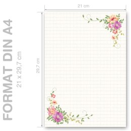 BLUMENBRIEF Briefpapier Blumenmotiv CLASSIC 250 Blatt Briefpapier, DIN A4 (210x297 mm), A4C-8355-250