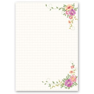 Briefpapier BLUMENBRIEF - DIN A5 Format 50 Blatt Blumen & Blüten, Blumenmotiv, Paper-Media