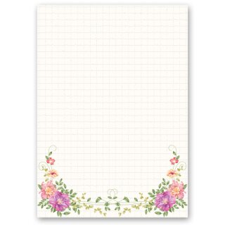 Briefpapier BLUMENBRIEF - DIN A6 Format 100 Blatt Blumen & Blüten, Blumenmotiv, Paper-Media