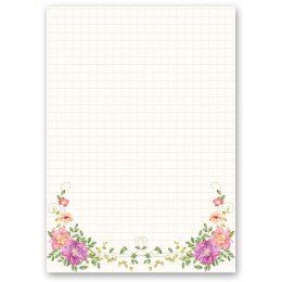 Briefpapier BLUMENBRIEF - DIN A6 Format 100 Blatt Blumen & Blüten, Blumenmotiv, Paper-Media