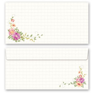 Briefumschläge BLUMENBRIEF - 10 Stück DIN LANG (ohne Fenster) Blumen & Blüten, Blumenmotiv, Paper-Media