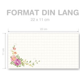 Briefumschläge BLUMENBRIEF - 10 Stück DIN LANG (ohne Fenster)