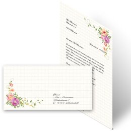 Briefpapier Set BLUMENBRIEF - 100-tlg. DL (ohne Fenster)