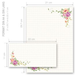 Briefpapier Set BLUMENBRIEF - 100-tlg. DL (ohne Fenster)