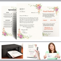 Briefpapier Set BLUMENBRIEF - 100-tlg. DL (ohne Fenster)