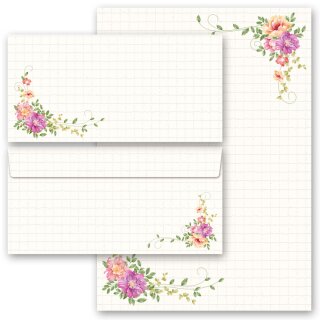 Briefpapier Set BLUMENBRIEF - 200-tlg. DL (ohne Fenster) Blumen & Blüten, Blumenmotiv, Paper-Media