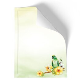 Briefpapier - Motiv GRÜNER PAPAGEI | Tierwelt | Hochwertiges DIN A4 Briefpapier - 250 Blatt | 90 g/m² | einseitig bedruckt | Online bestellen!
