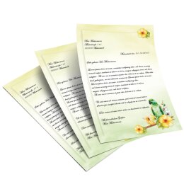 Briefpapier GRÜNER PAPAGEI - DIN A5 Format 100 Blatt