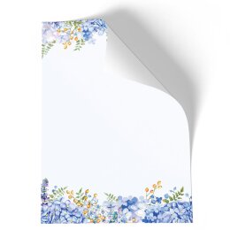 BLAUE HORTENSIEN Briefpapier Blumenmotiv CLASSIC 250 Blatt Briefpapier, DIN A4 (210x297 mm), A4C-8358-250