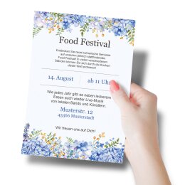Briefpapier BLAUE HORTENSIEN - DIN A5 Format 250 Blatt