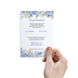 BLAUE HORTENSIEN Briefpapier Blumenmotiv CLASSIC 100 Blatt Briefpapier, DIN A6 (105x148 mm) Hoch, A6C-677-100