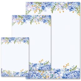Briefpapier BLAUE HORTENSIEN - DIN A6 Format 100 Blatt