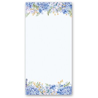 Briefpapier BLAUE HORTENSIEN - DIN LANG Format 100 Blatt Blumen & Blüten, Blumenmotiv, Paper-Media