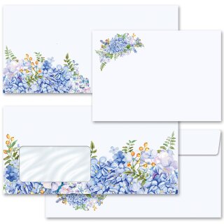 Briefumschläge BLAUE HORTENSIEN Blumenmotiv Blumen & Blüten, Blumenmotiv, Paper-Media