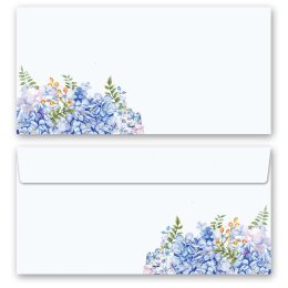 BLAUE HORTENSIEN Briefpapier Sets Blumenmotiv CLASSIC Briefpapier Set, 40 tlg., DIN A4 & DIN LANG im Set., SOC-8358-40