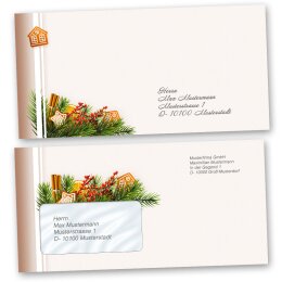 Briefumschläge LEBKUCHENZEIT - 10 Stück DIN LANG (ohne Fenster)