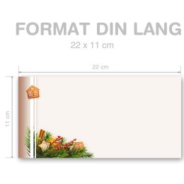 Briefumschläge LEBKUCHENZEIT - 10 Stück DIN LANG (ohne Fenster)