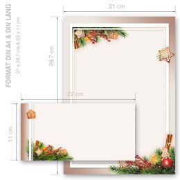 Briefpapier Set LEBKUCHENZEIT - 20-tlg. DL (ohne Fenster)