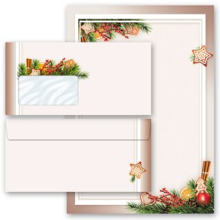 Briefpapier Set LEBKUCHENZEIT - 40-tlg. DL (mit Fenster)