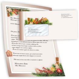 Briefpapier Set LEBKUCHENZEIT - 40-tlg. DL (mit Fenster)