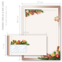 Briefpapier Set LEBKUCHENZEIT - 40-tlg. DL (mit Fenster)