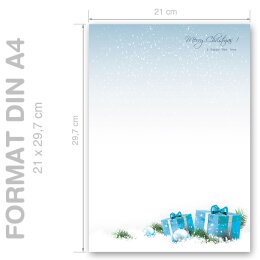 BLAUE WEIHNACHTSGESCHENKE Briefpapier  CLASSIC 250 Blatt Briefpapier, DIN A4 (210x297 mm), A4C-8360-250
