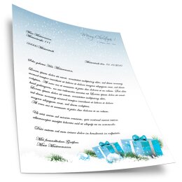 Briefpapier BLAUE WEIHNACHTSGESCHENKE - DIN A4 Format 250 Blatt