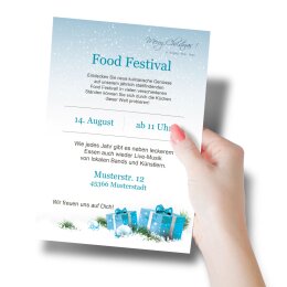 Briefpapier BLAUE WEIHNACHTSGESCHENKE - DIN A5 Format 50 Blatt