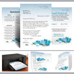 Briefpapier BLAUE WEIHNACHTSGESCHENKE - DIN A5 Format 50 Blatt