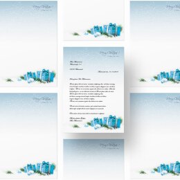 Briefpapier BLAUE WEIHNACHTSGESCHENKE - DIN A5 Format 50 Blatt