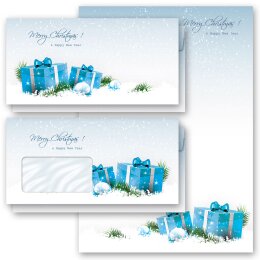 Briefpapier-Sets BLAUE WEIHNACHTSGESCHENKE...