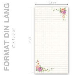 BLUMENBRIEF Notizblöcke  CLASSIC 4 Blöcke, DIN LANG (105x210 mm) Hoch, BLDL-5001-4