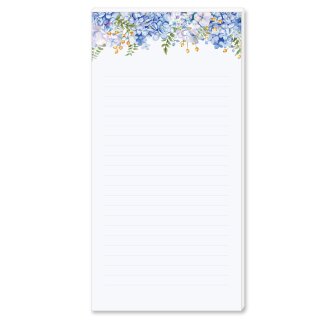 Notizblöcke BLAUE HORTENSIEN | DIN LANG Format | 2 Blöcke Blumen & Blüten, , Paper-Media
