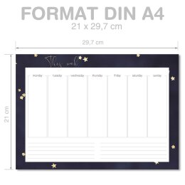 Wochenplaner-Pad STARS | DIN A4 Format