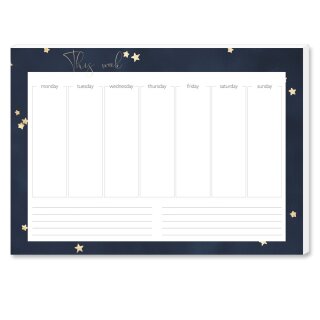 Wochenplaner-Pad STARS | DIN A4 Format | 1 Block