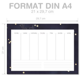 Wochenplaner-Pad STARS | DIN A4 Format | 1 Block