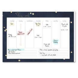 Wochenplaner-Pad STARS | DIN A4 Format | 1 Block