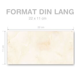 Briefumschläge MARMOR BEIGE - 10 Stück DIN LANG (ohne Fenster)