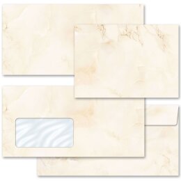 Briefumschläge MARMOR BEIGE - 10 Stück DIN LANG (ohne Fenster)
